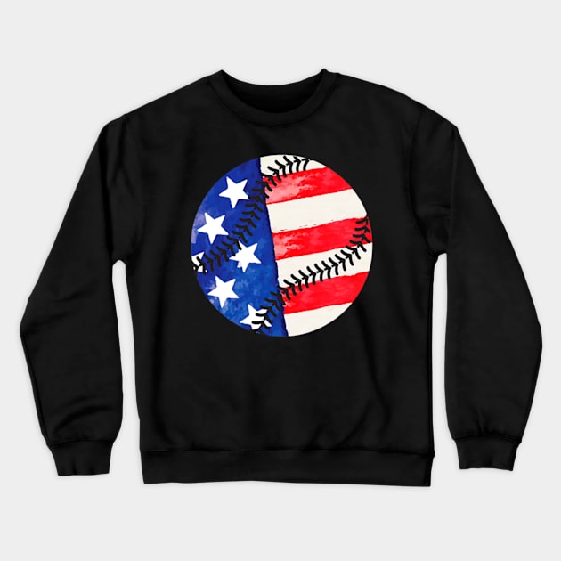 American Flag Baseball Team Gift Crewneck Sweatshirt by credittee